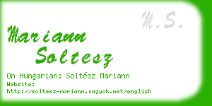 mariann soltesz business card
