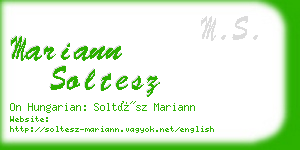 mariann soltesz business card